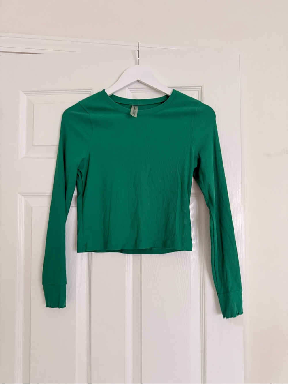 Outdoor Voices Emerald Green Long-Sleeve Crewneck Top